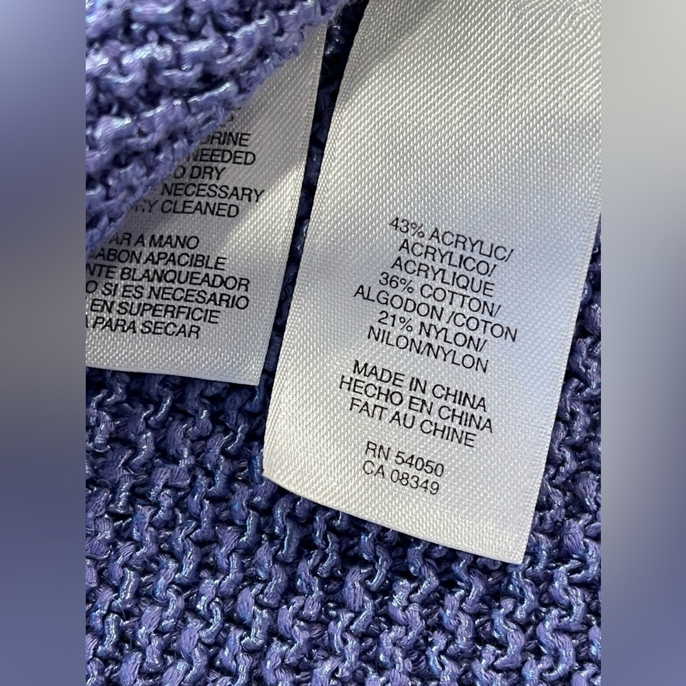 Jones New York cornflower blue deep V one button sweater vest ladies size medium - Picture 8 of 13